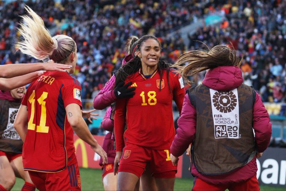Salma and Spain celebrate win over the Netherlands