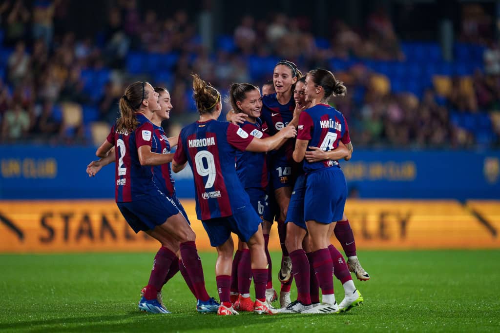 Barcelona Femeni celebrate their goal