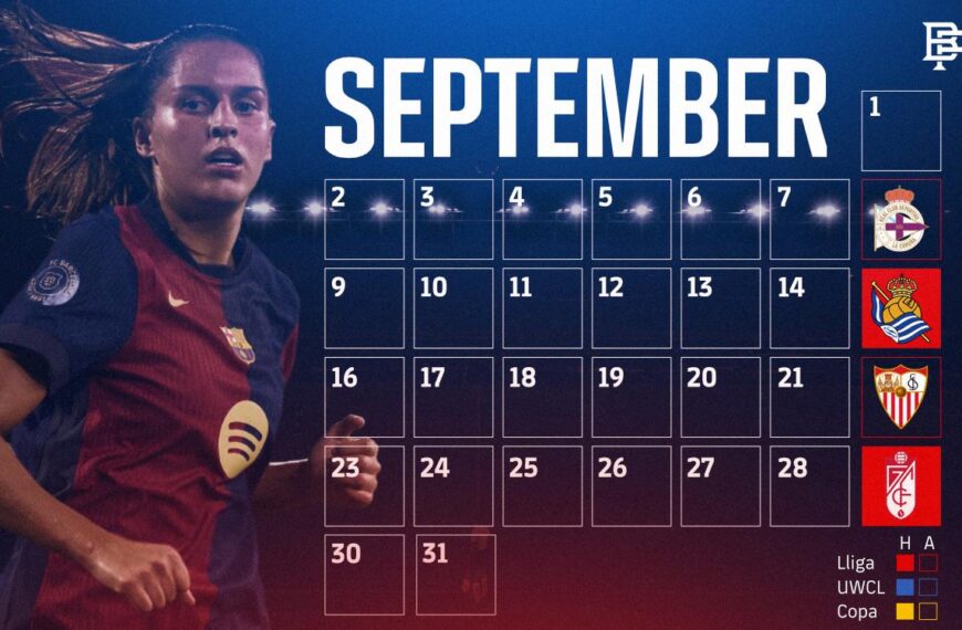 September: A look at FC Barcelona Femeni calendar